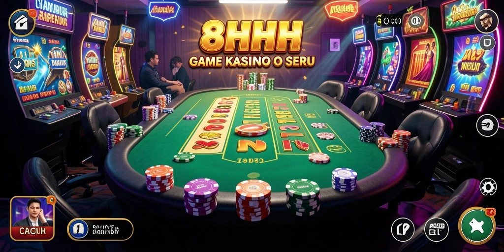 Gambaran gameplay seru dalam aplikasi Kasino 8HHH.