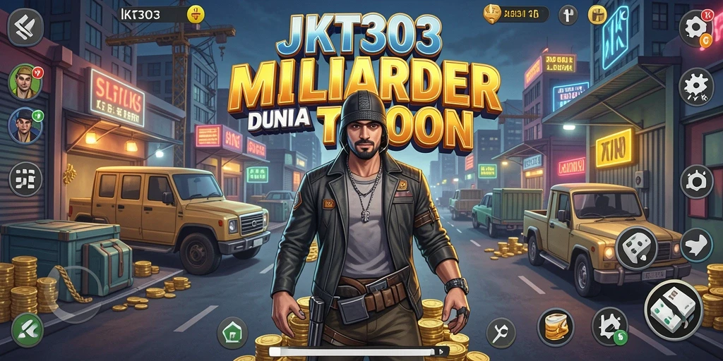 Tampilan utama gameplay JKT303 yang menarik dengan elemen Tycoon.