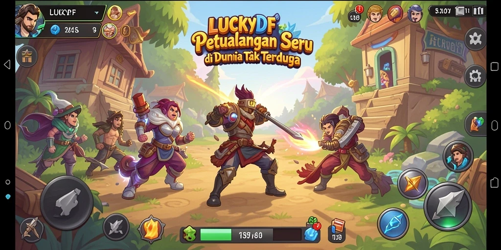 Screenshot gameplay LUCKYDF yang menampilkan petualangan penuh aksi.