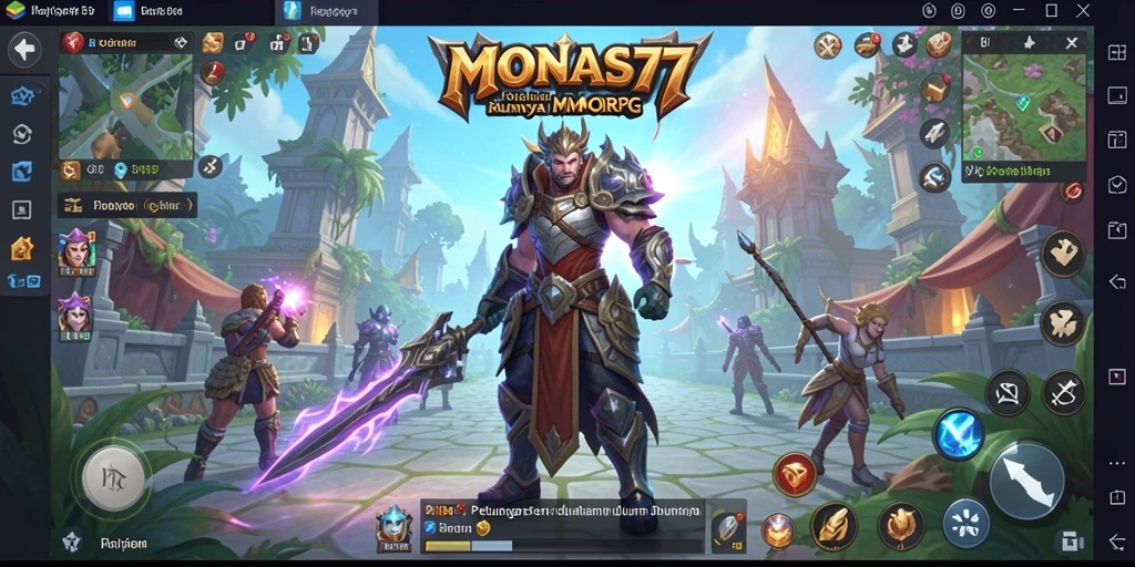 Tampilan gameplay MONAS77 yang menampilkan duel seru antar pemain.