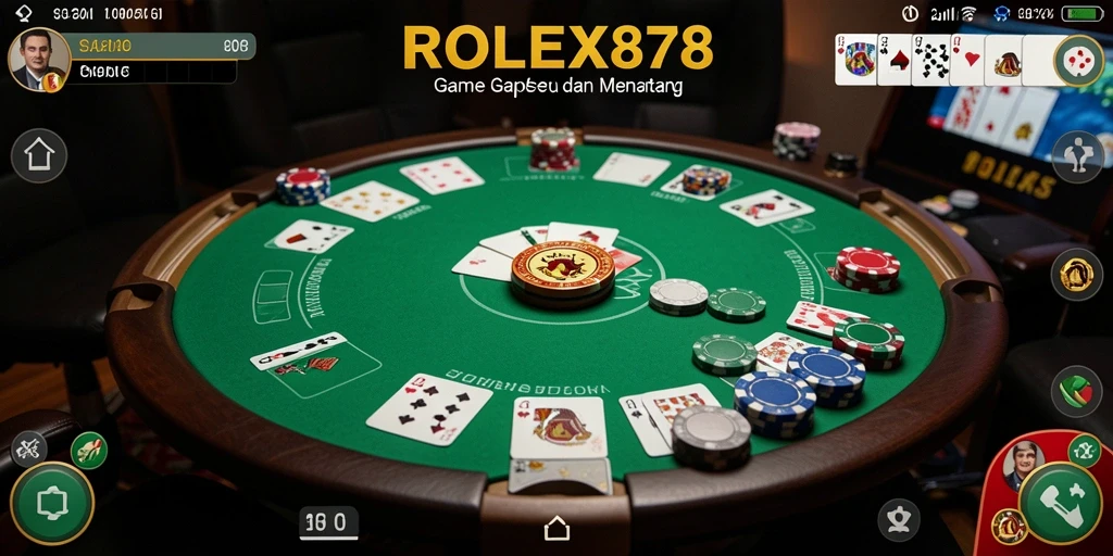 Tampilan utama gameplay Gaple di ROLEX878 yang seru.
